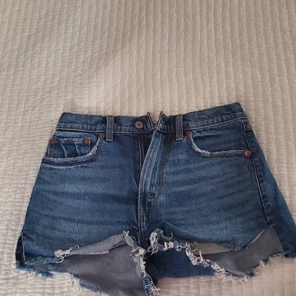 Abercrombie & Fitch Blue Distressed Jean Shorts